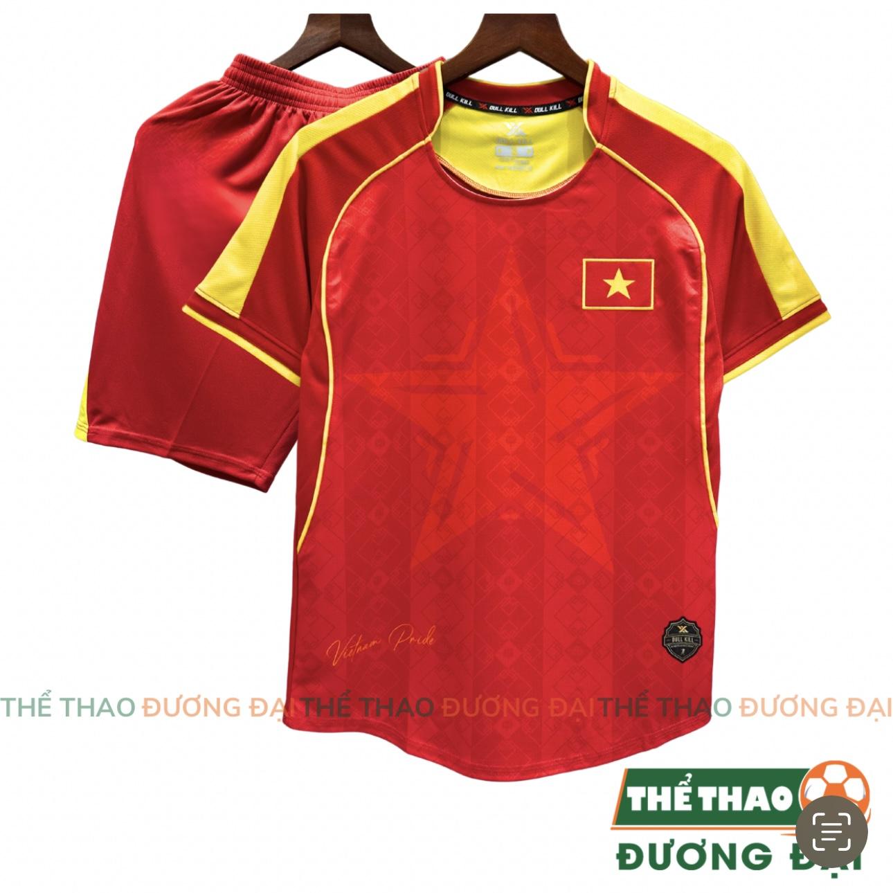 Quần Áo Bóng Đá ĐT Việt Nam Đỏ Fanmade Thun Mè Thoáng Khí Thể Thao Đương Đại