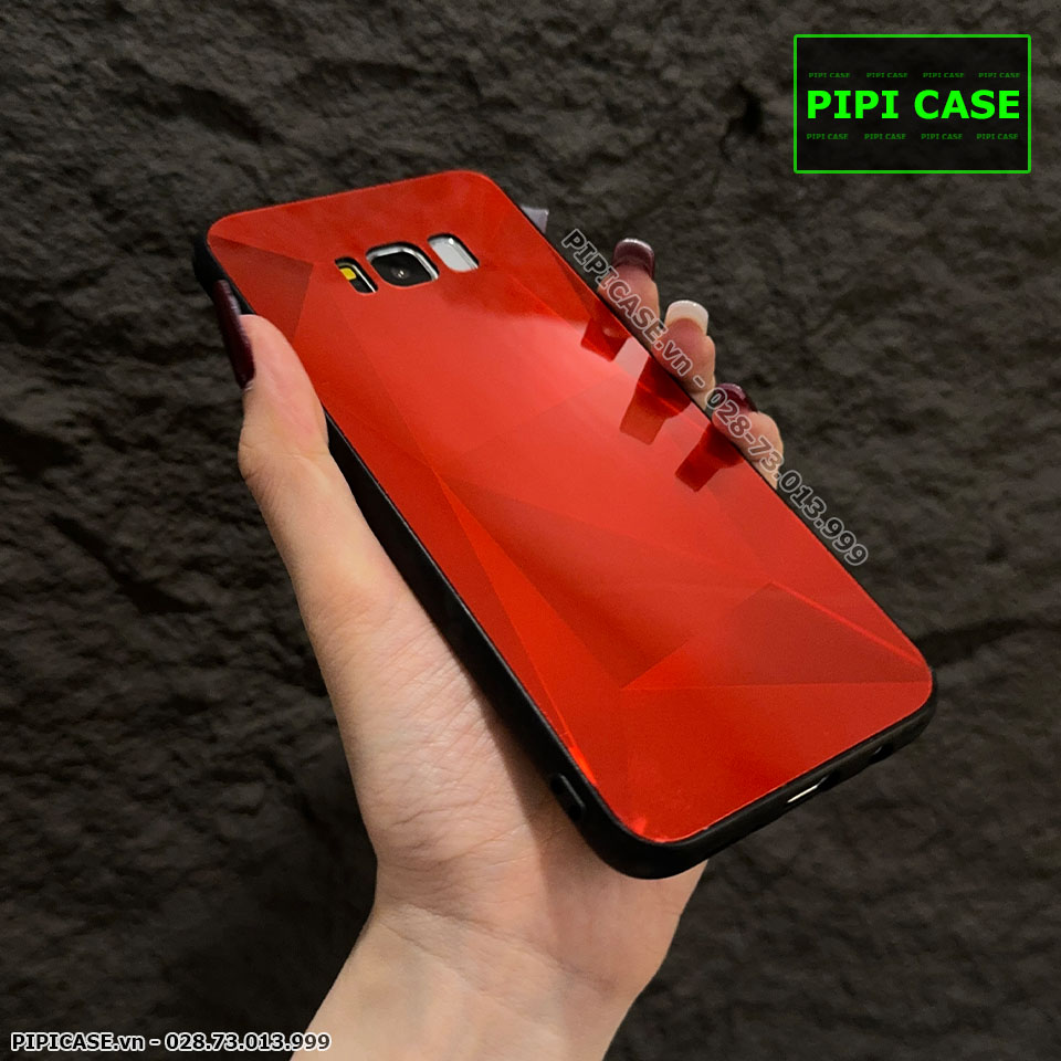 Ốp Lưng Samsung S8 - Kim Cương 6D - Đỏ