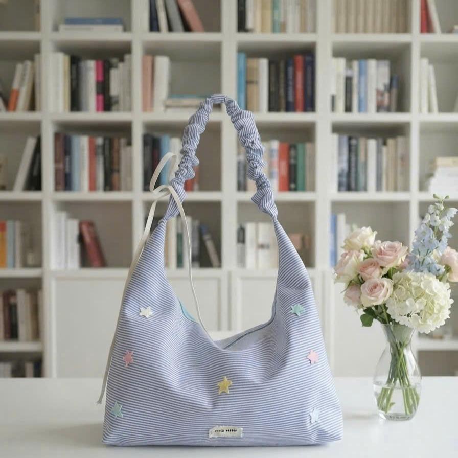 Túi Xách Nữ Cunbag Dáng Hobo Bán Nguyệt Cỡ Lớn Phối Nơ Ruy Băng Phong Cách Hàn Quốc CUN459_thumbnail_2