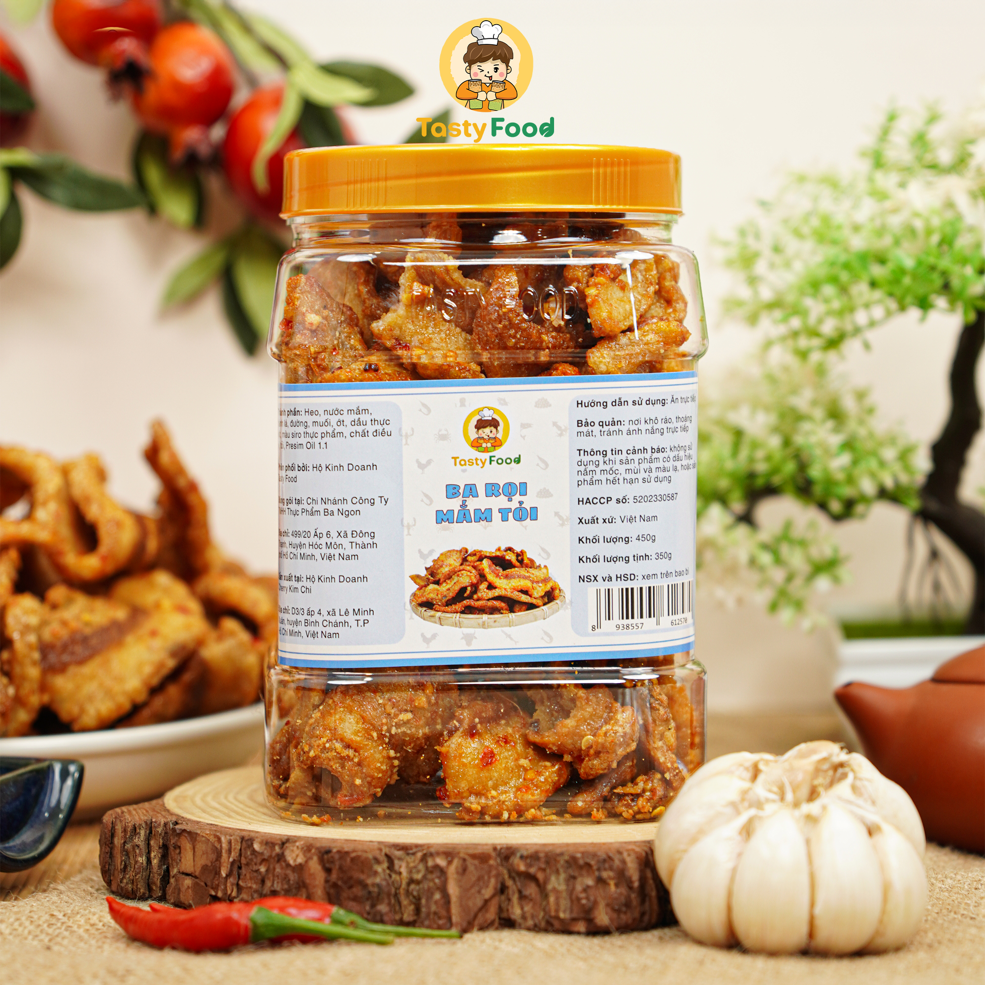 Ba rọi mắm tỏi Tasty Food - Hũ vuông 450g