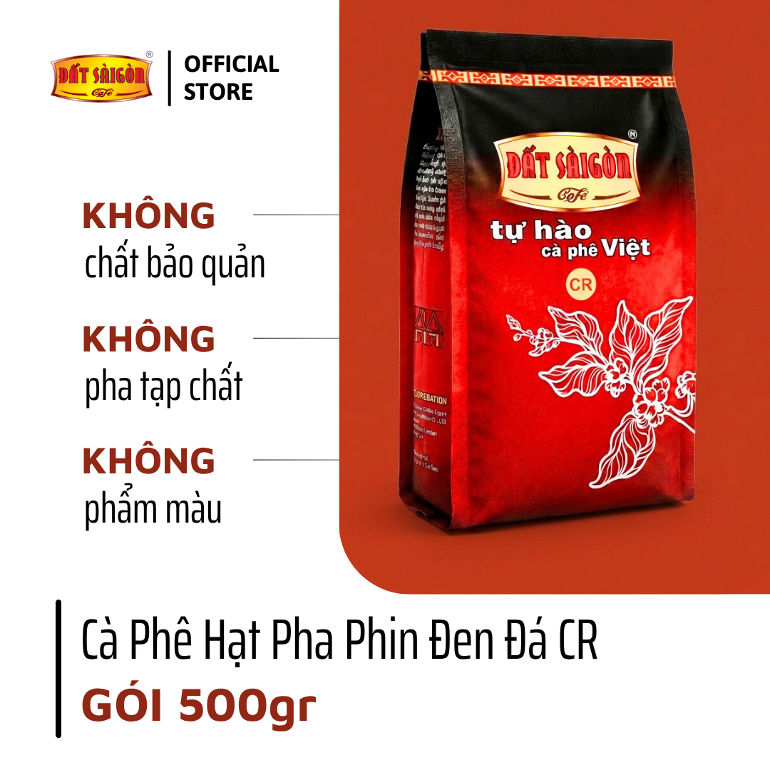 CR- 500g Cà Phê Hạt Pha Phin Đen Đá của Đất Sài Gòn Thêm Chút Caramen, Bơ Pháp_thumbnail_4