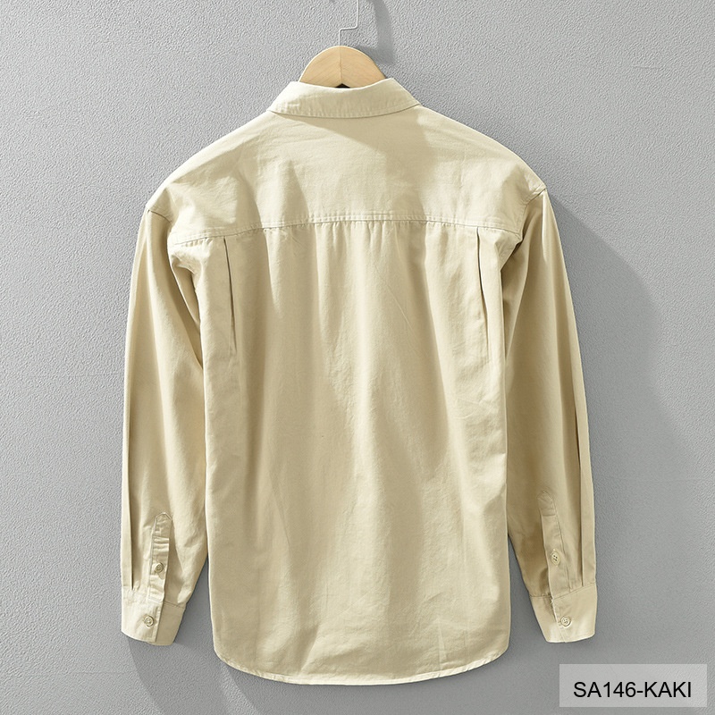 SA146 - Áo sơ mi nam dài tay phong cách Nhật Bản, chất cotton 100%, form rộng trẻ trung, phối sọc ngang thời thượng_thumbnail_7