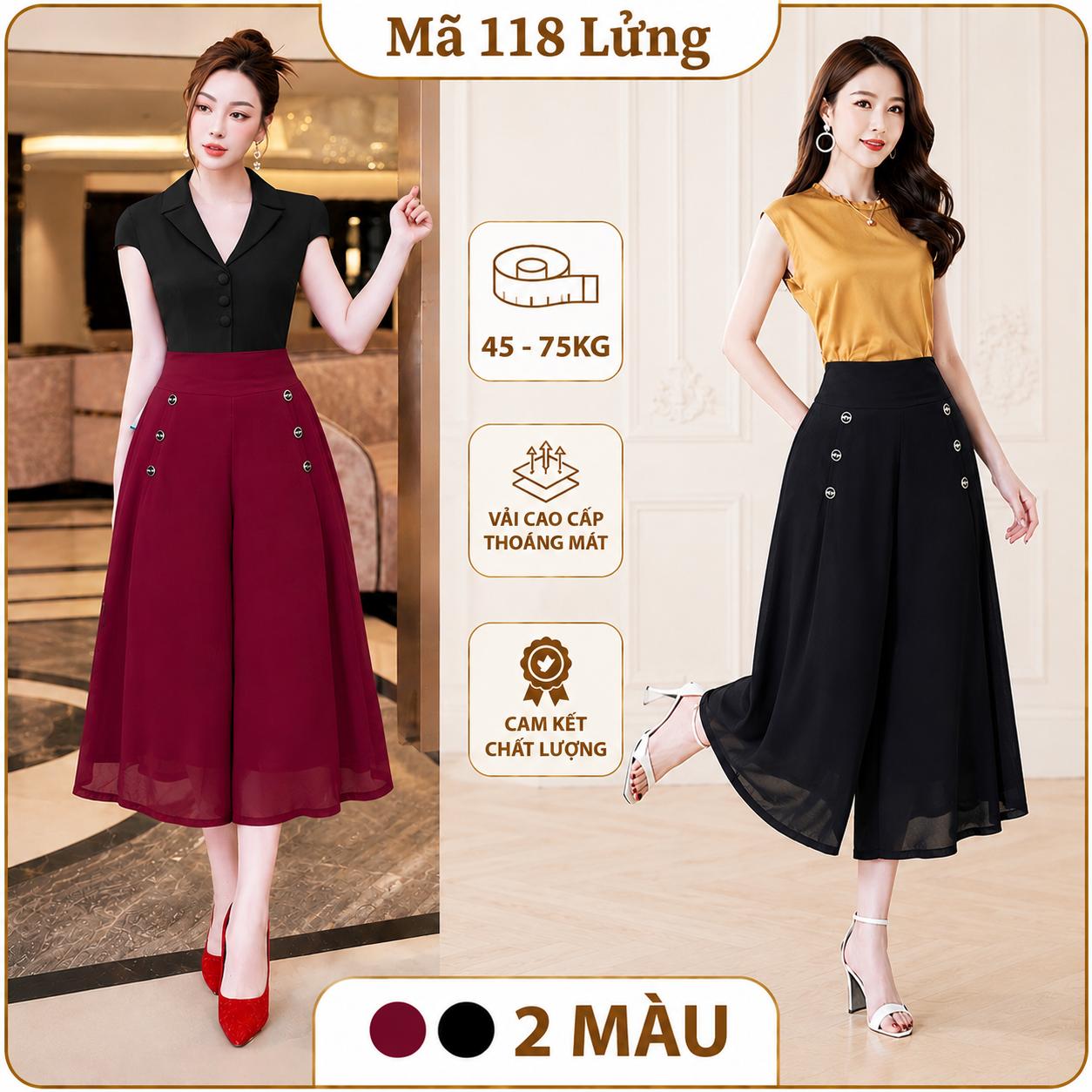 Quần váy lửng mã 118 cao cấp, 2 màu đỏ đen Chẩn Dáng, Quyến Rũ Free size 45-75kg