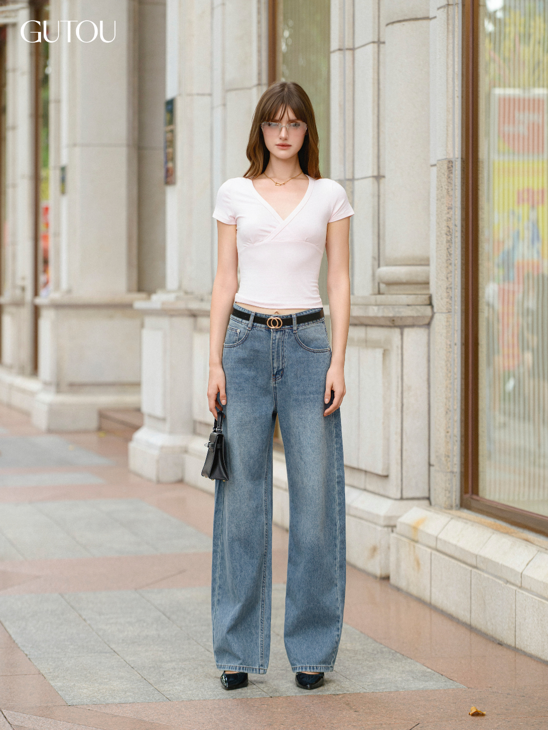[ GUTOU ] Quần Jean Suông Túi Sau Thêu Nơ Embroi Chic_thumbnail_4