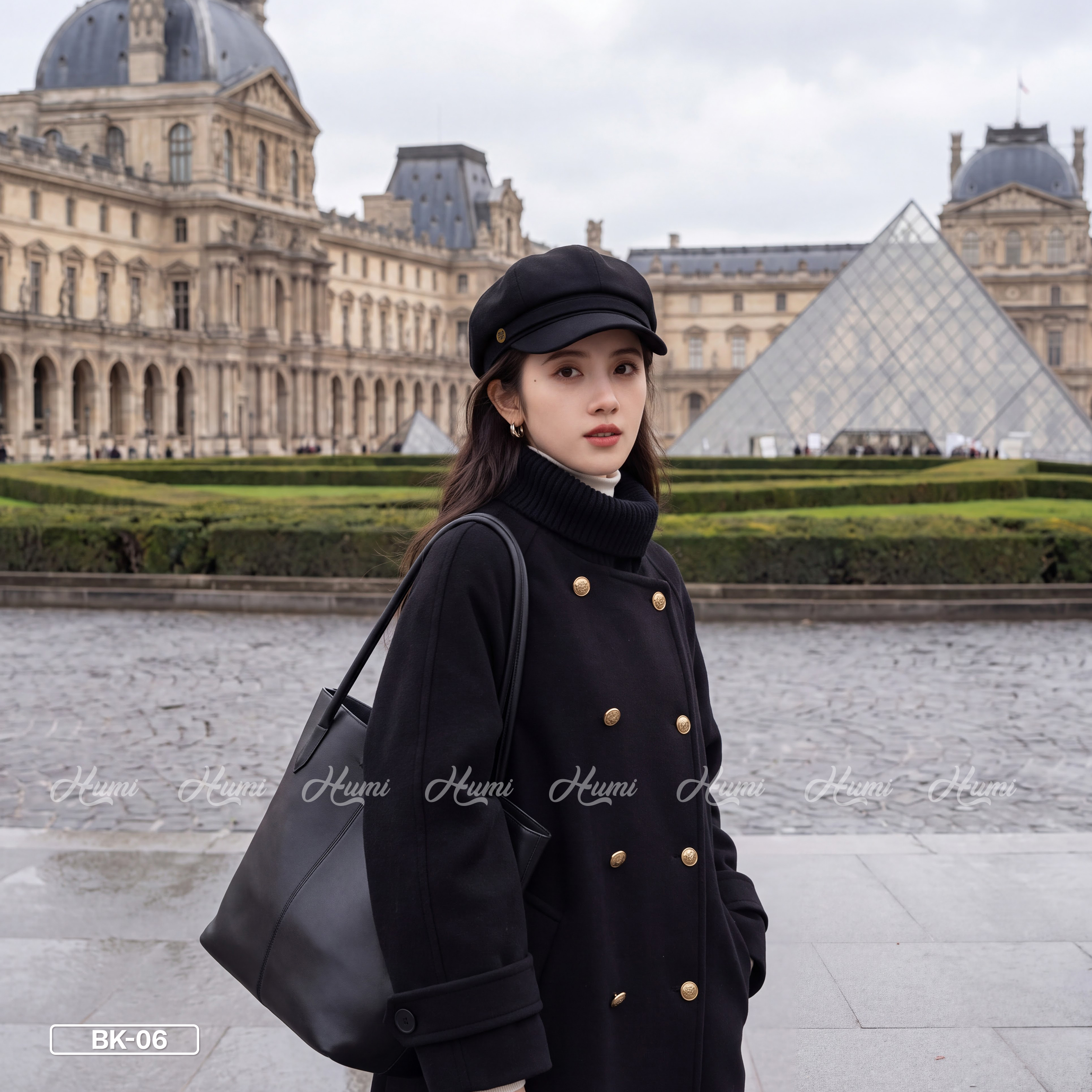 MŨ BAKER NỮ KAKI CAO CẤP (BK06 ĐEN)_thumbnail_1