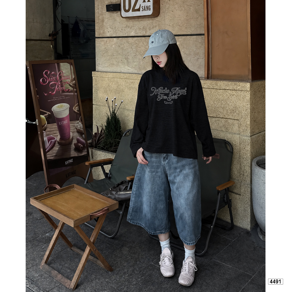 Áo thun tay dài boxy Miucho cotton xược Hàn Quốc 4491_thumbnail_3