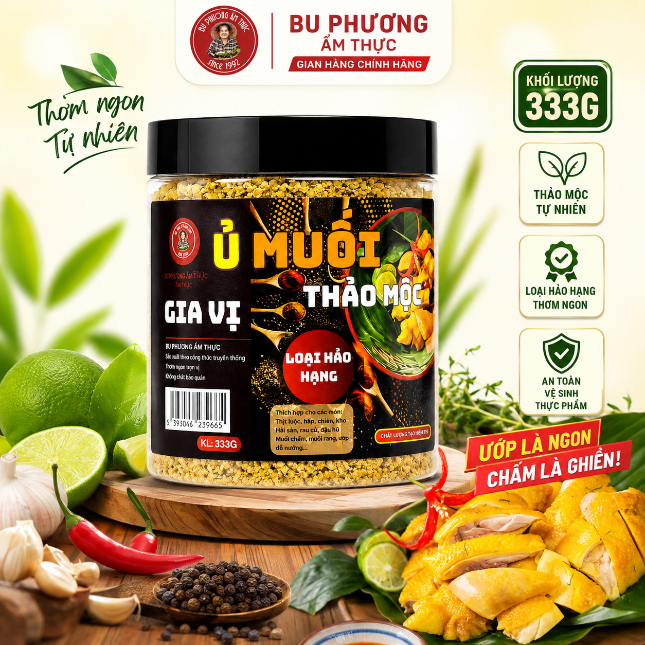 Gia Vị Ủ Muối Thảo Mộc Bu Phương 333G – Làm Gà Ủ Muối, Tai Heo, Bắp Bò Thơm Ngon - BP31