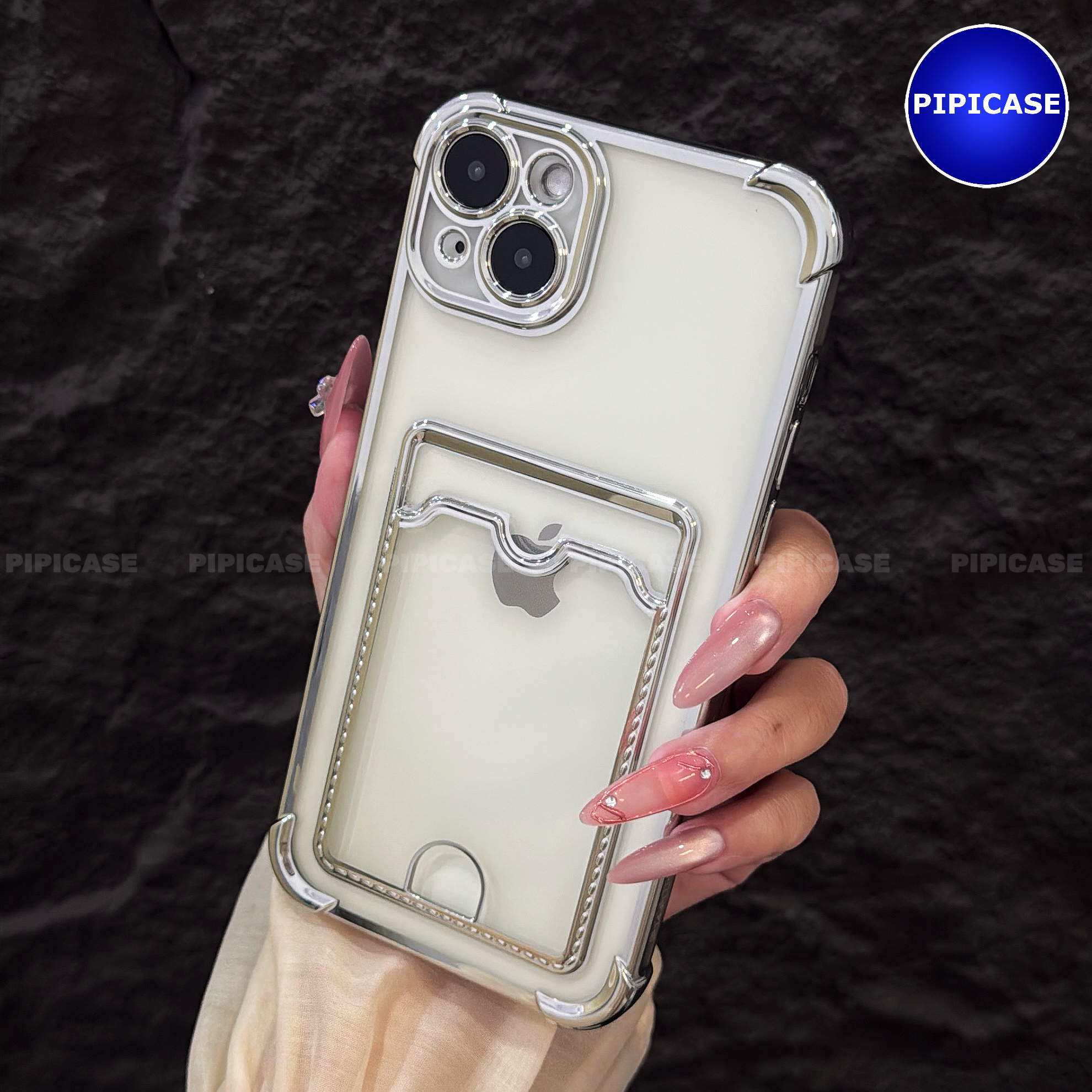 Ốp Lưng iPhone 14 Plus - Ốp Thẻ - Bạc