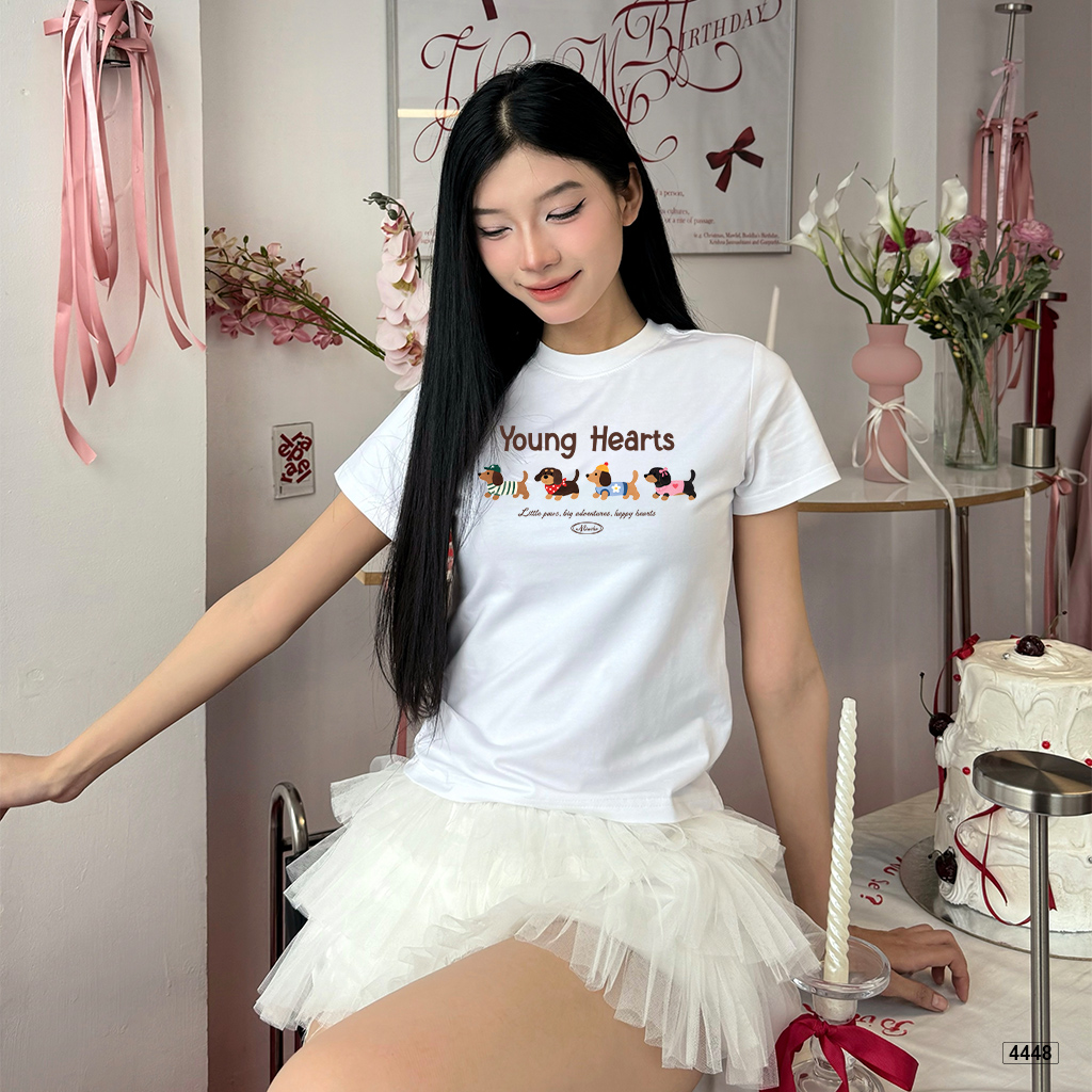 Áo baby tee Hàn Quốc young hearts form tôn dáng Miucho 4448_thumbnail_5