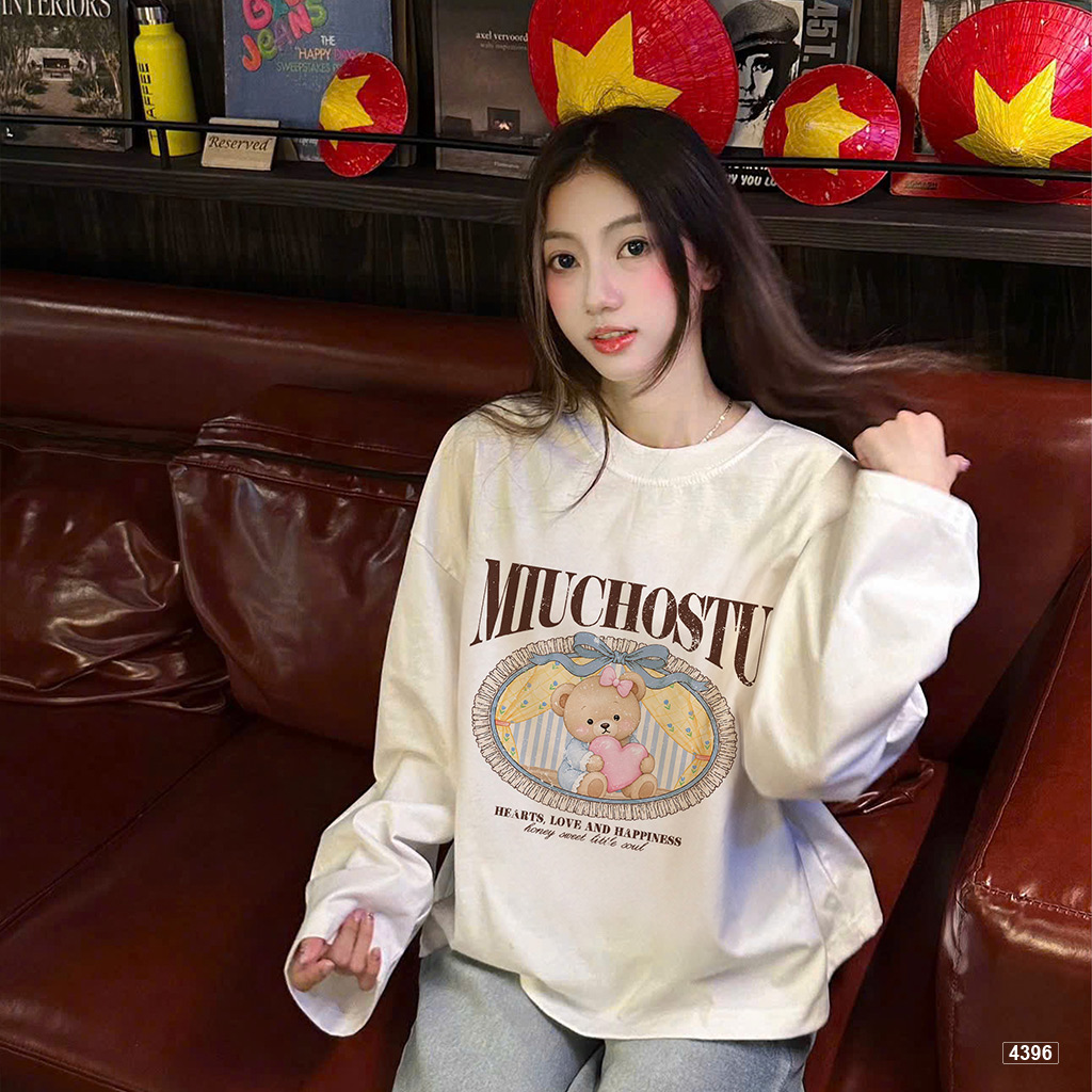 Áo thun tay dài nữ honey bear form boxy Miucho 4396_thumbnail_3