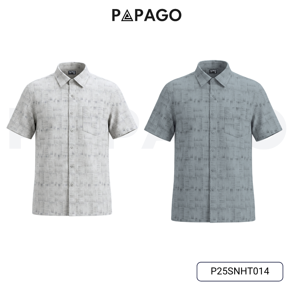 Combo 2 Áo Sơ Mi Nam PAPAGO Vải Xô Đũi Họa Tiết Thoáng Mát Dễ Mặc, Quà Tặng Bố, Đi Biển - CB2SNHT014_thumbnail_5