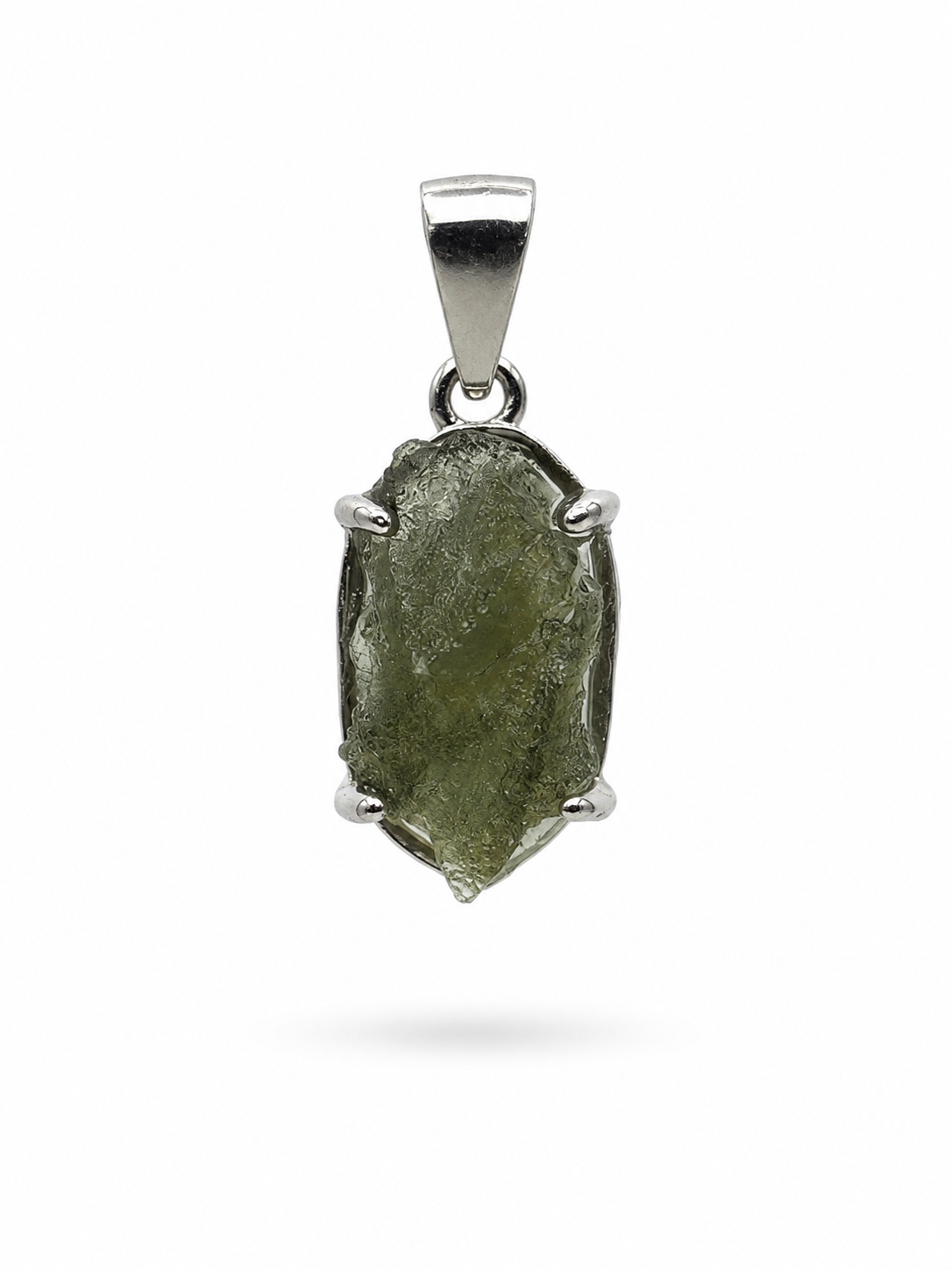 [CẨN TRỌNG] Mặt vòng Tektite var. Moldavite - Thủy tinh thiên thạch