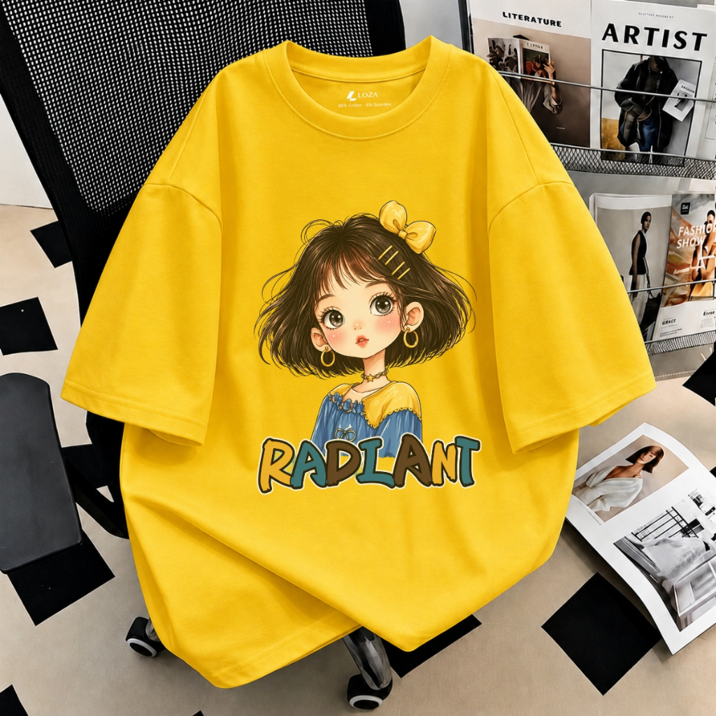 [Form Rộng] Áo phông nữ dáng rộng Mẹ & Bé hình cô gái - Loza AT-RT3675_thumbnail_4