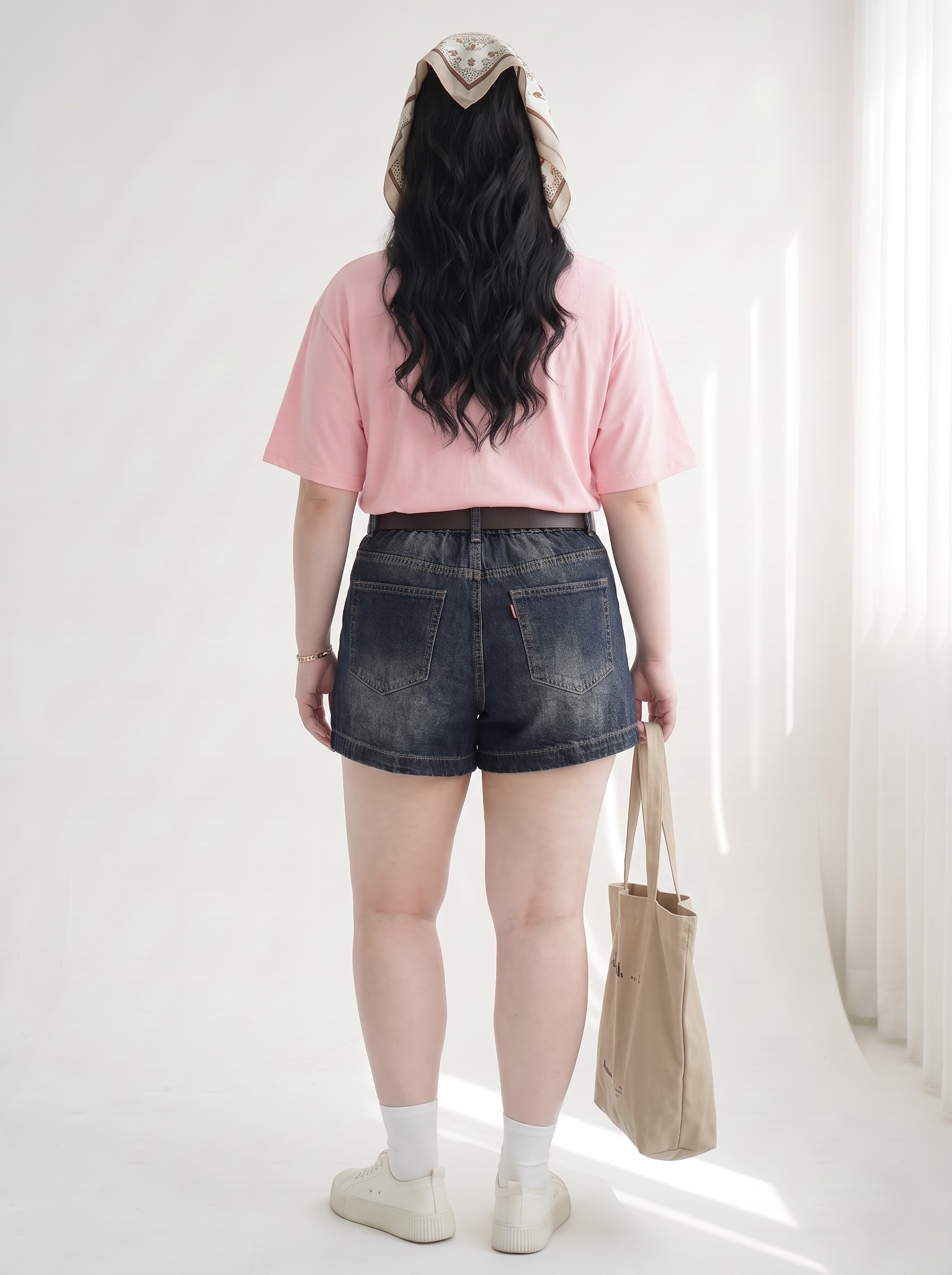 Quần Short Jean Lưng Thun Ép Đá Bigsize Phối Rách Wash Xám - Size 30–35 - Vừa 55–90kg - T-QSJ1334_thumbnail_2