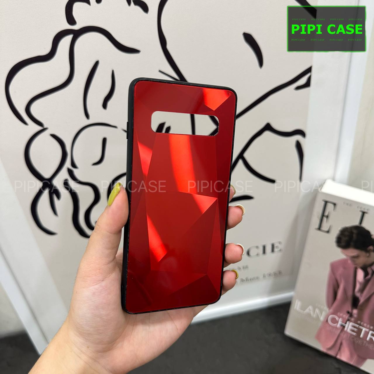 Ốp Lưng Samsung S10 - Kim Cương 6D - Đỏ_thumbnail_1