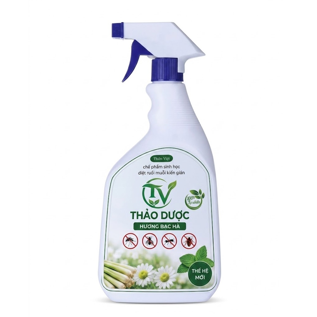 Bình Xịt Diệt Muỗi, Kiến, Gián, Ve Rận Chó Mèo Sinh Học Thảo Dược TV 500ml – Hiệu Quả Nhanh