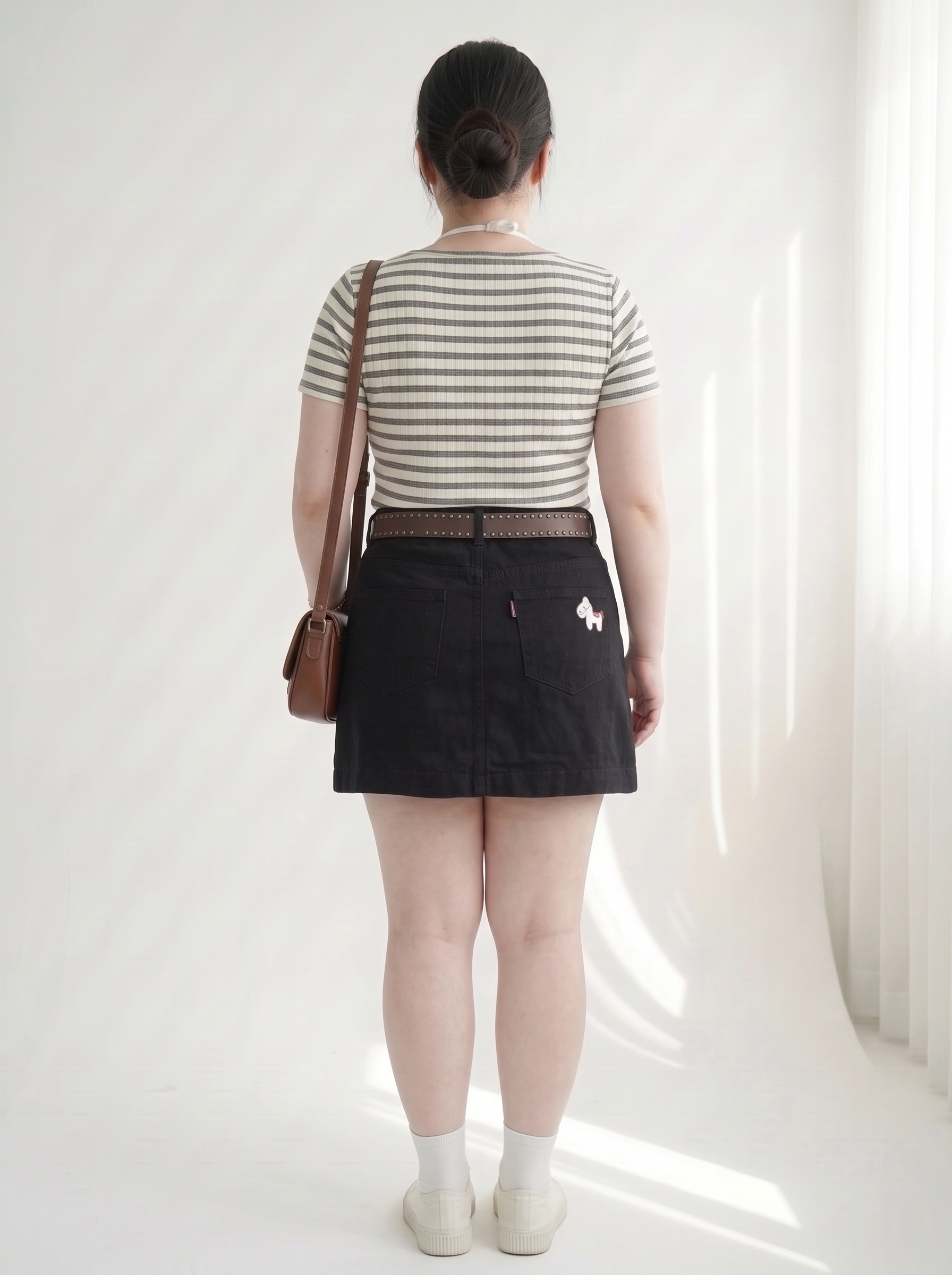 Chân Váy Jean Thêu Ngựa Bigsize Dáng A Lưng Cao Có Quần Bảo Hộ - Đen, Trắng - Vừa 55–90kg - T-JV2123_thumbnail_5