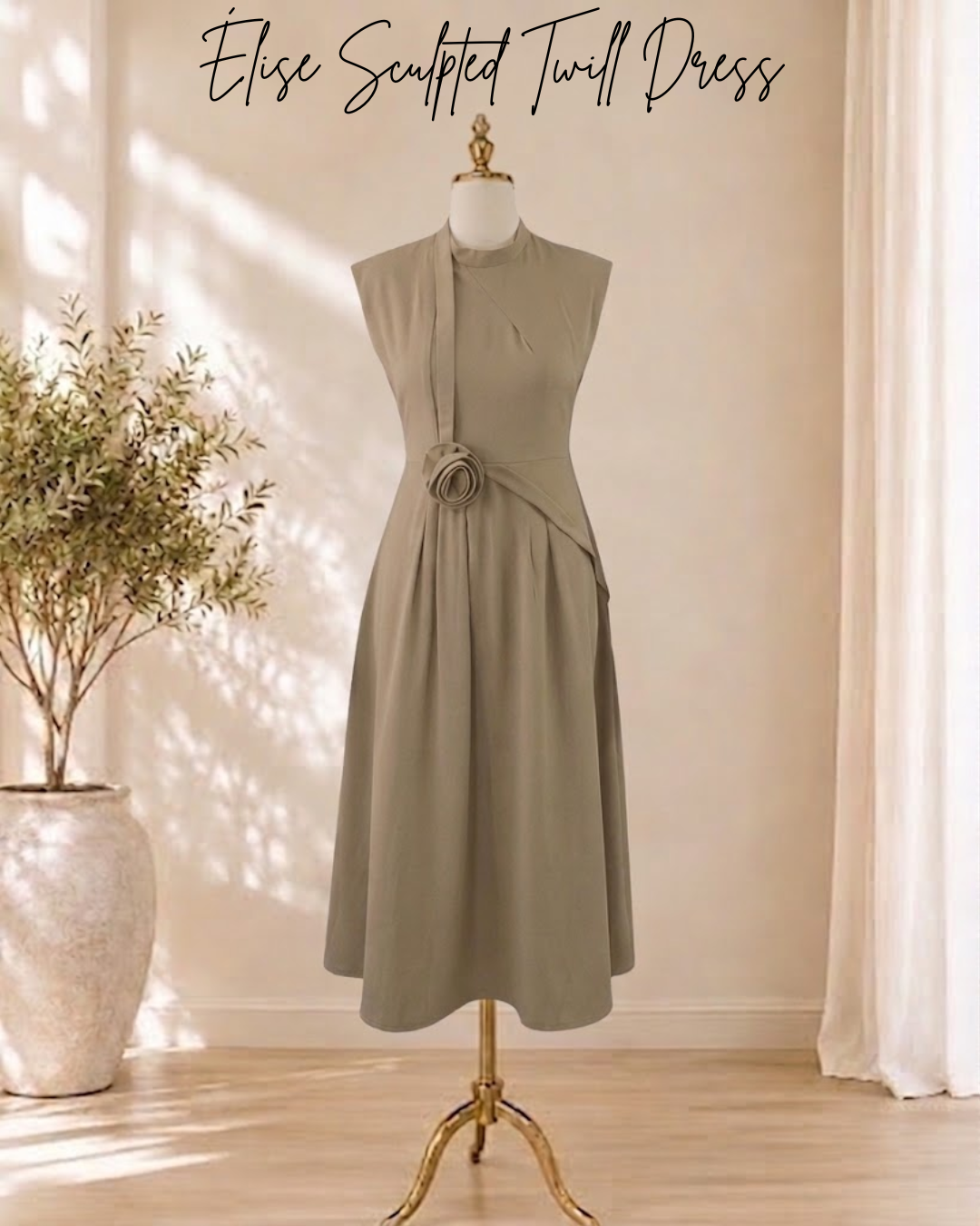 Élise Sculpted Twill Dress