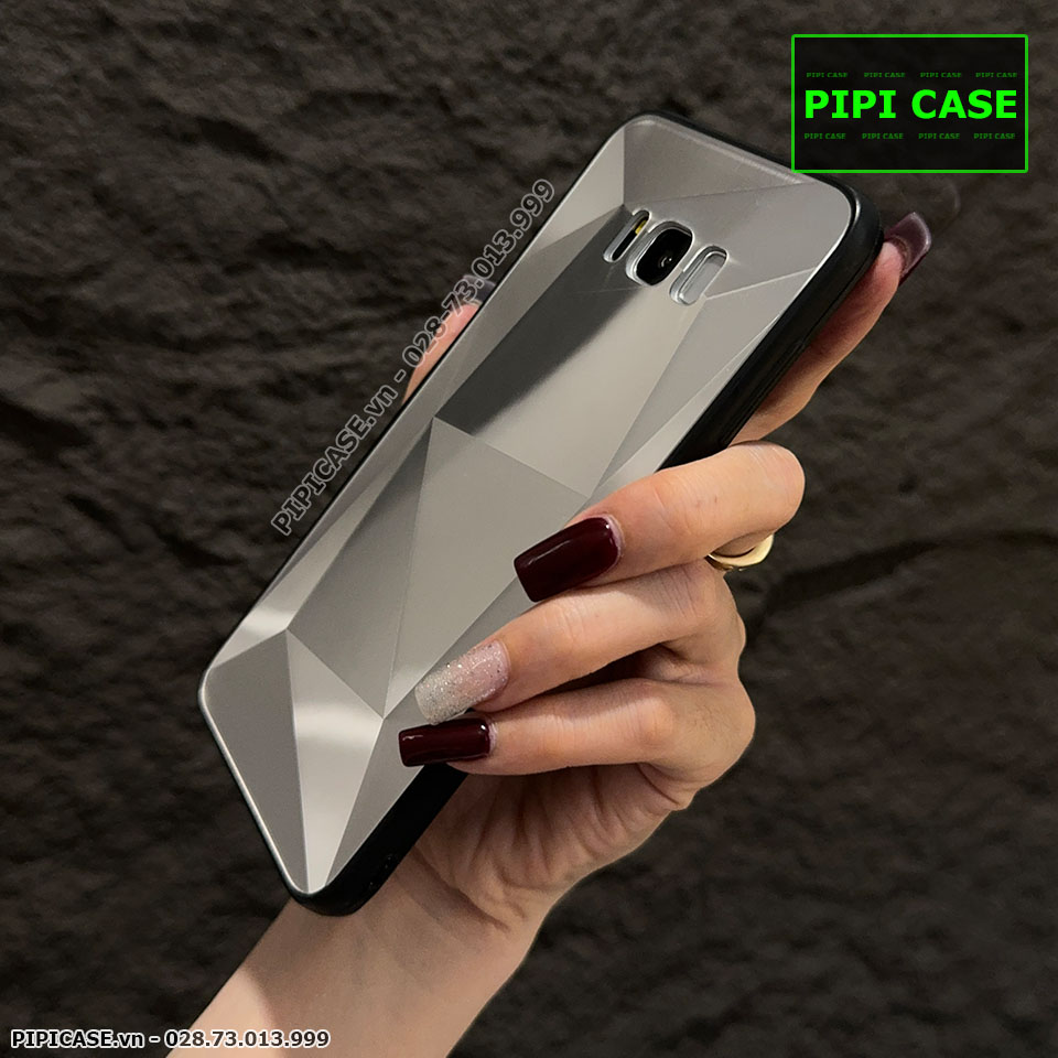Ốp Lưng Samsung S8 Plus 5G - Kim Cương 6D - Bạc