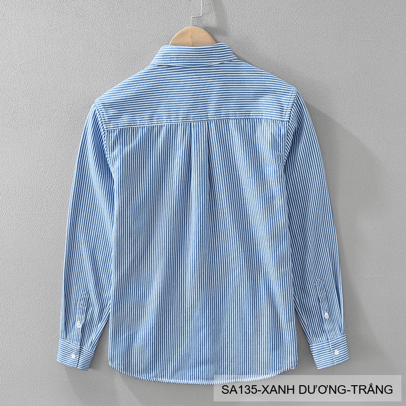 SA135 - Áo Sơ Mi Nam Dài Tay Phong Cách Nhật Bản Chất Cotton Thoáng Mát_thumbnail_5