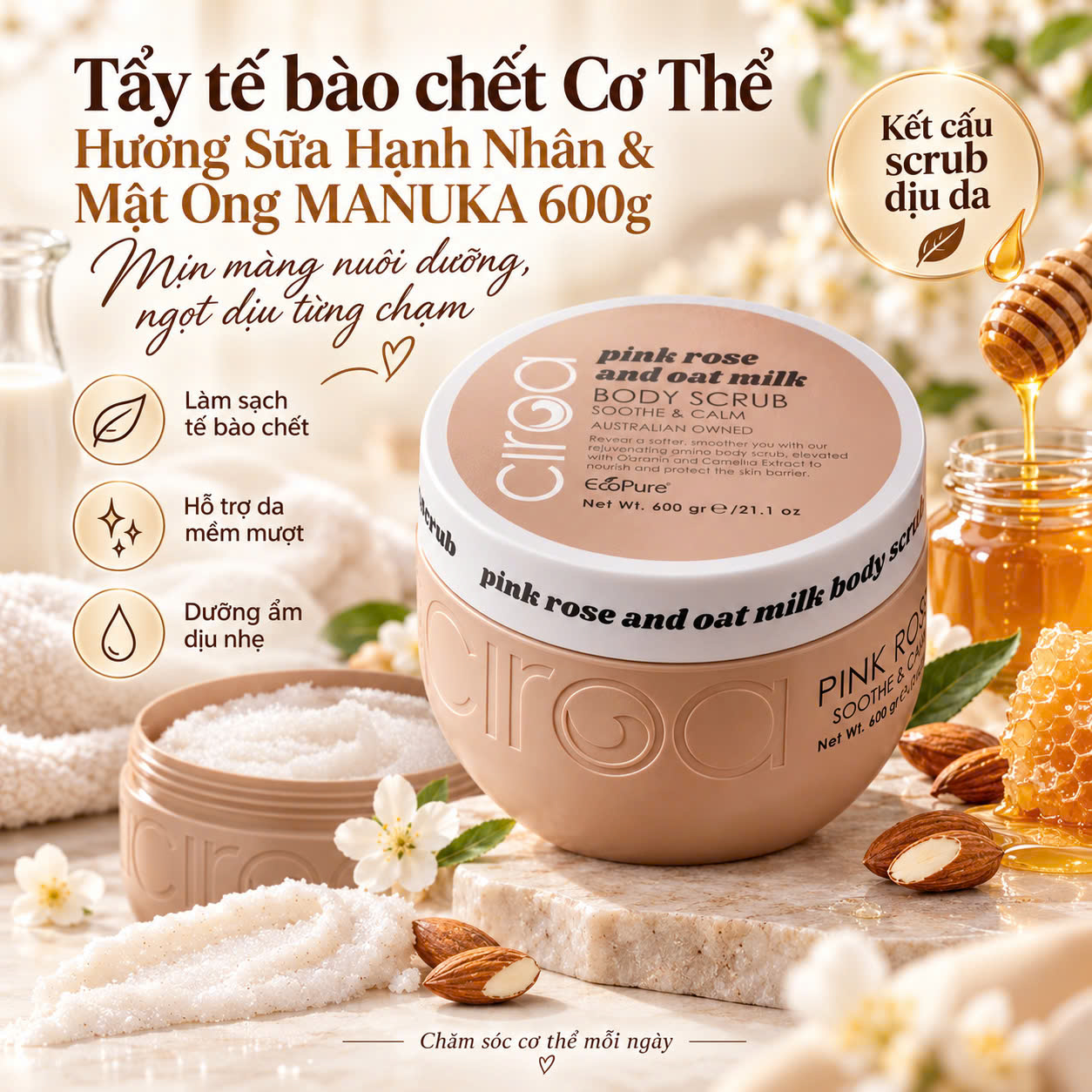 TẨY TẾ BÀO CHẾT CIROA TẶNG KEM DƯỠNG DA TAY