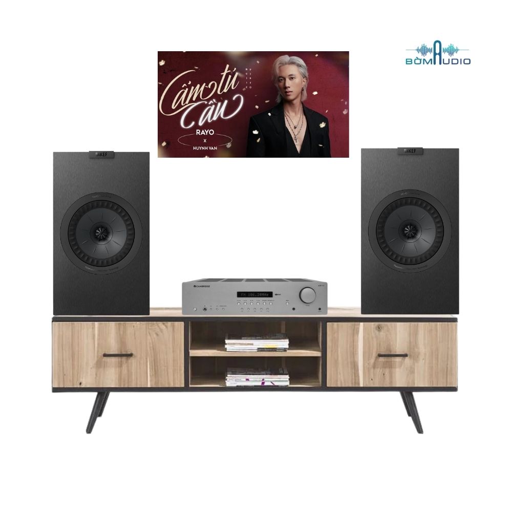 Combo Amply CAMBRIDGE AUDIO AXR100 + Loa Bookshelf KEF Q3 META - CAK1