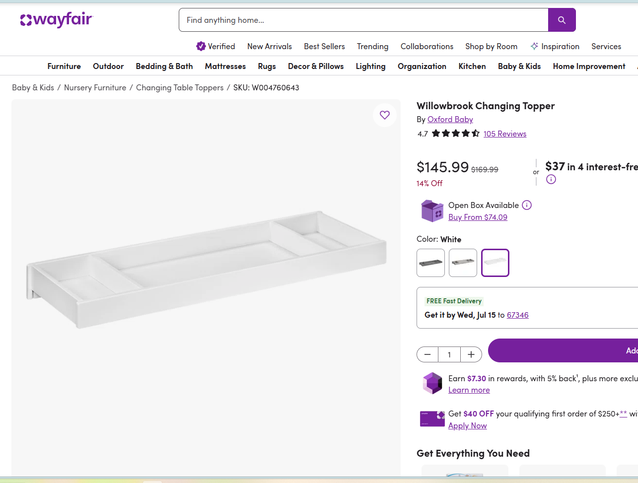 Khay thay đồ Soho Baby Hanover Premium Changing Topper for 6-Drawer Dresser_thumbnail_2