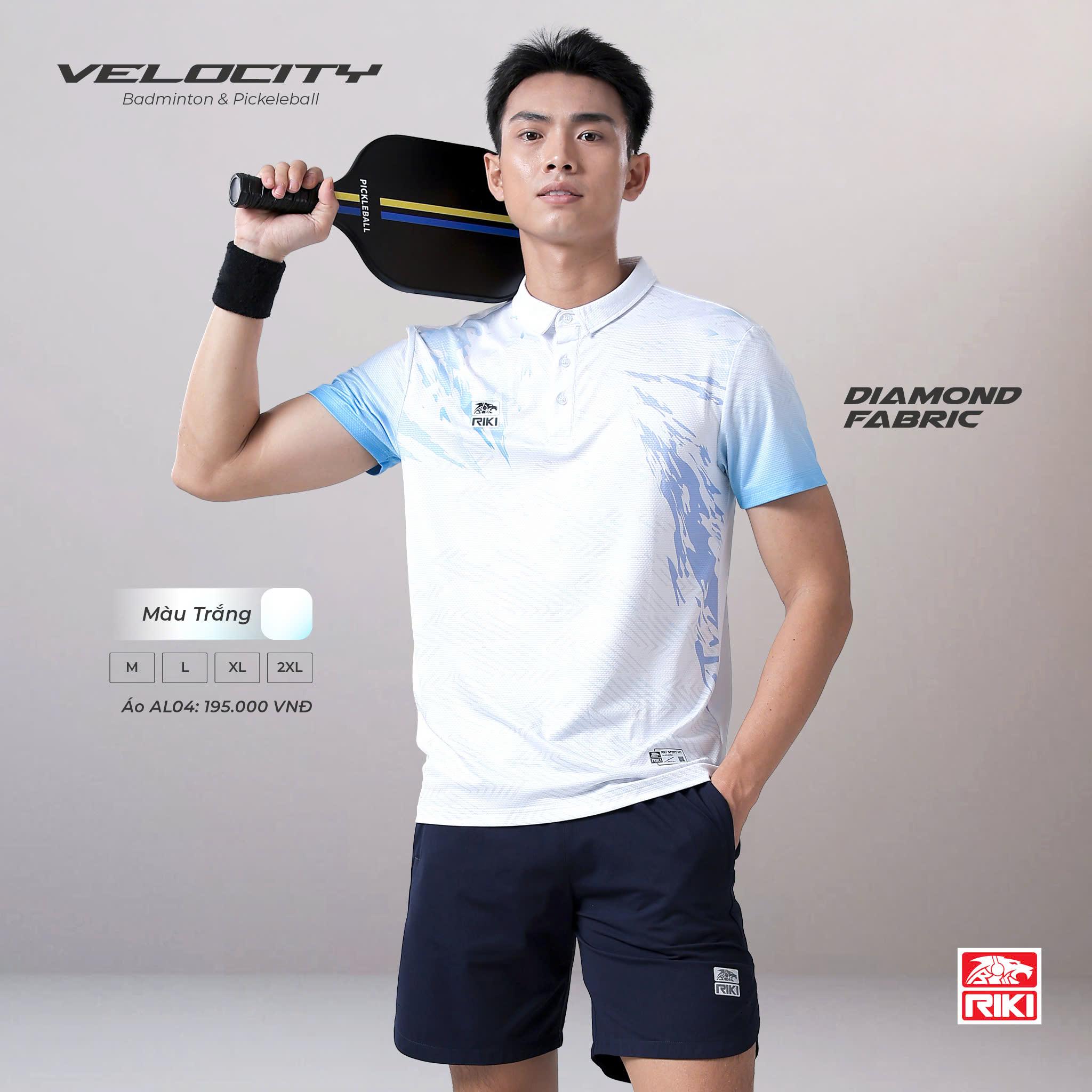 Áo Cầu Lông Pickleball Riki Velocity AL04 Thun Mè Kim Cương 5 Chiều Thể Thao Đương Đại_thumbnail_4