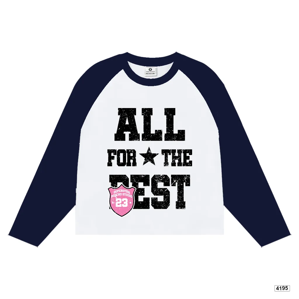 Áo thun boxy tay dài phối raglan All for the best Miucho 4195_thumbnail_8