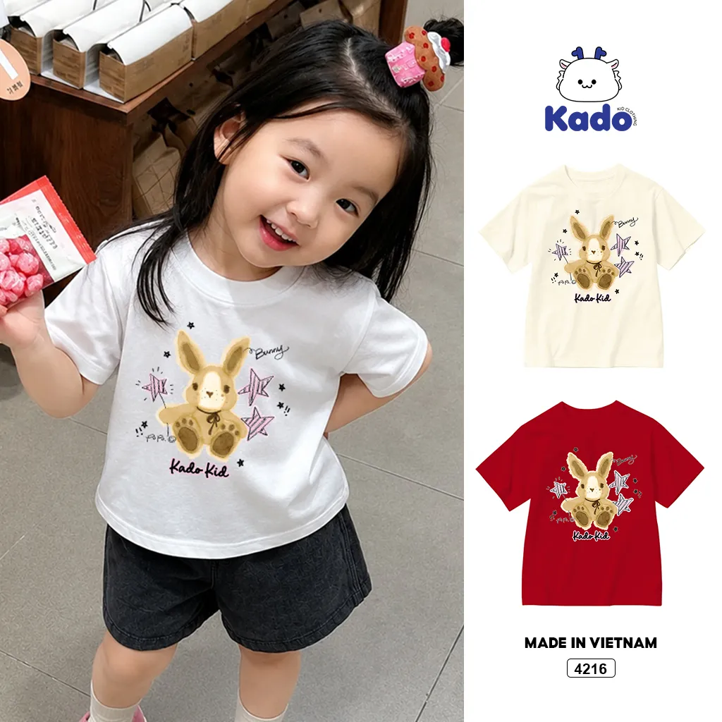 Áo thun bé gái Bunny đáng yêu Kado 4216