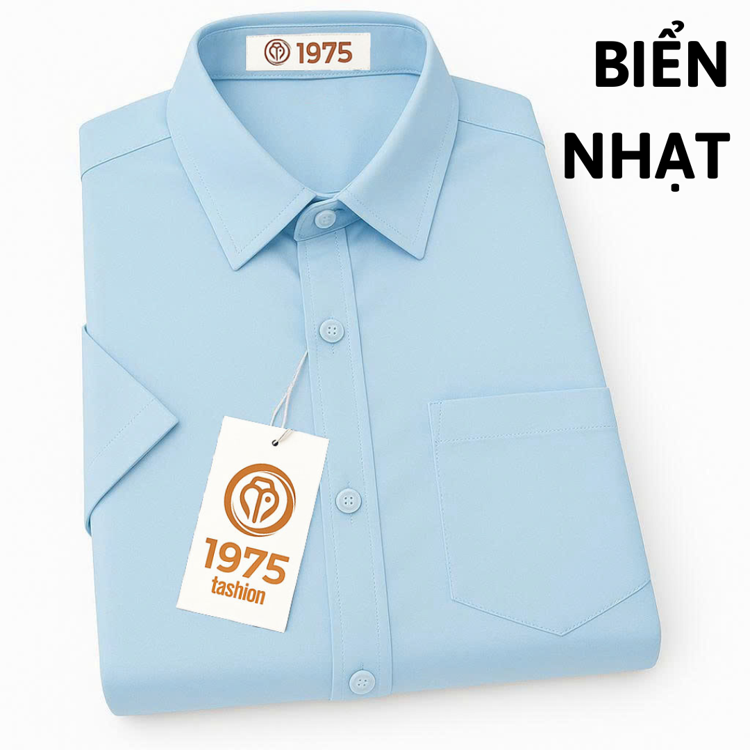 ÁO SƠ MI BIỂN NHẠT NGẮN TRƠN