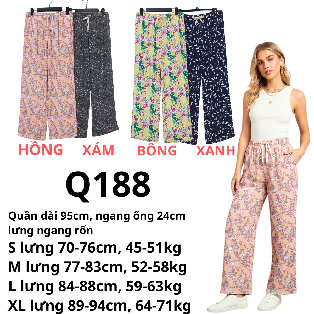 Q188- Quần dài lưng thun
