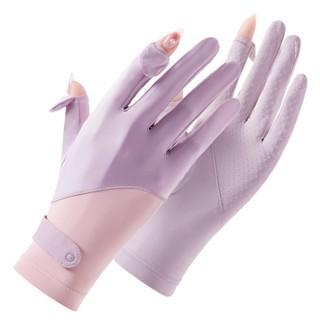 Găng Tay Chống Nắng (Phối Màu) UPF50+ Chống Tia UVA UVB, Thun Lạnh Mỏng Nhẹ Hạt Silicon Chống Trượt Hở Ngón Tay_thumbnail_1