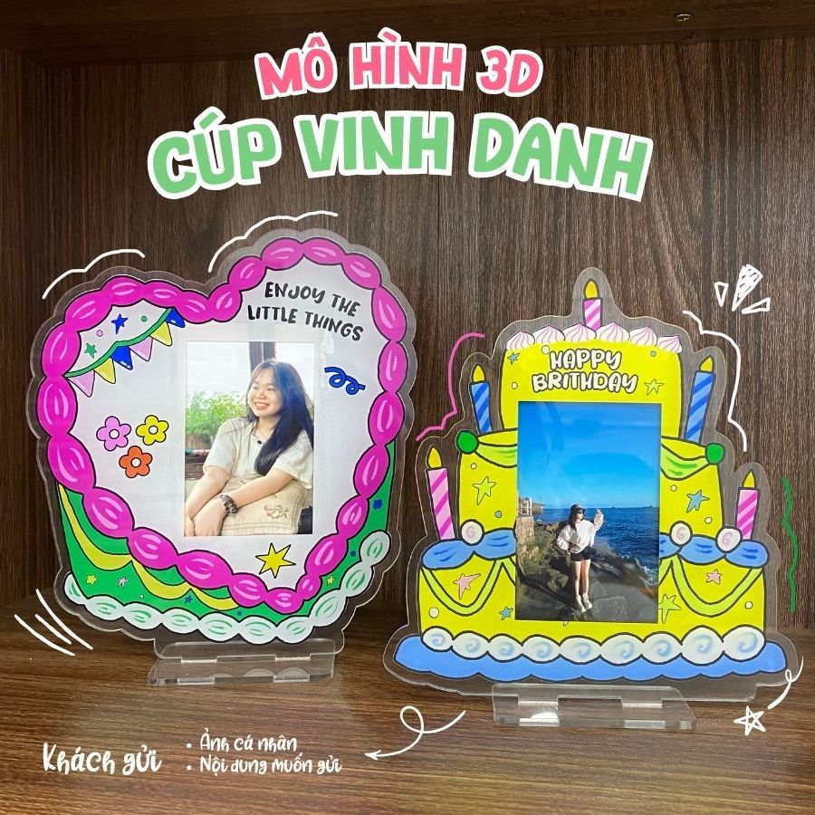 Cúp SINH NHẬT mica đựng ảnh 6x9, thẻ card, quà tặng SINH NHẬT, tình yêu trang trí bàn học, kỷ niệm_thumbnail_5