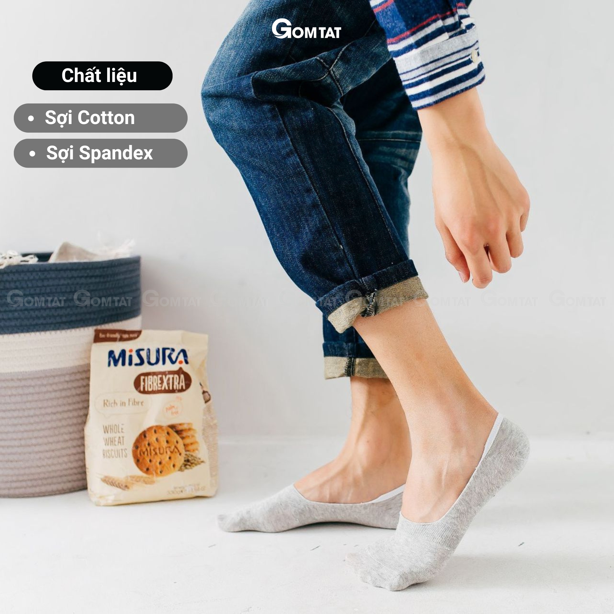 [MUA 10 TẶNG 2] Combo 10 đôi tất nam mang giày lười GOMTAT, vớ mùa hè có đệm chống tuột gót KOL-LUOI-02-CB12_thumbnail_6