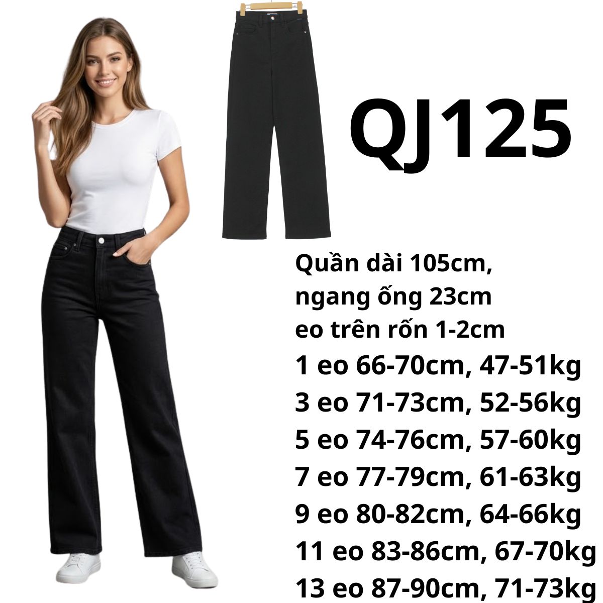 QJ125 - Jeans đen CL