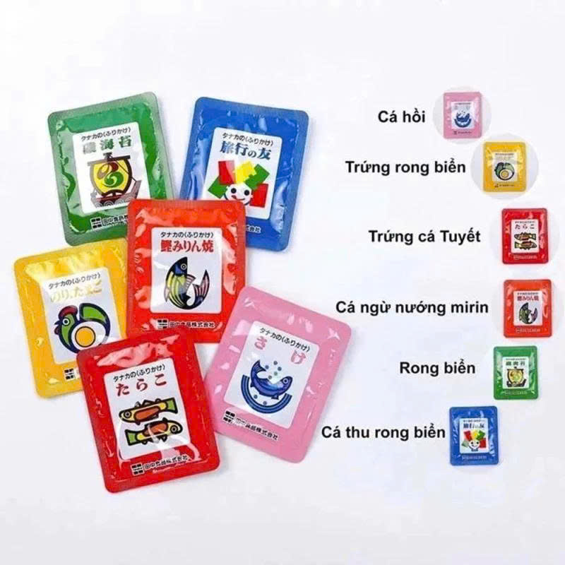 Túi 30 Gói  Gia Vị Rắc Cơm Tanaka Foods 6 Vị Nội Địa Nhật_thumbnail_7