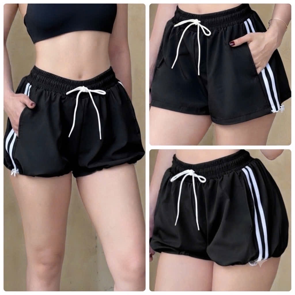 Quần Đùi Thể Thao Tập Gym Chạy Bộ Nữ Yumiisportswear Boxer Bí Ngô Rút Dây Dáng Rộng Kèm Quần Bảo Hộ Chống Lộ Lưng Cao