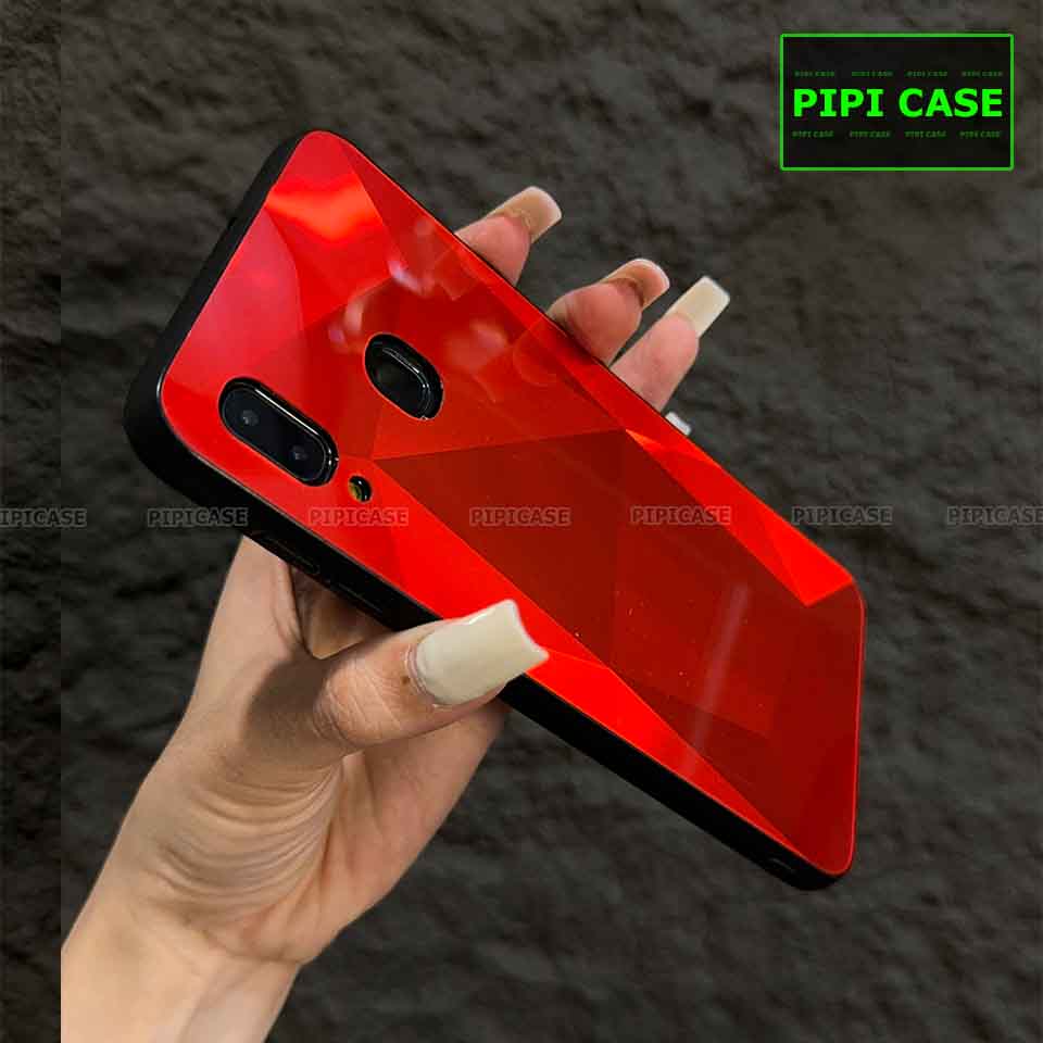 Ốp Lưng Samsung A20 / A30 - Kim Cương 6D - Đỏ