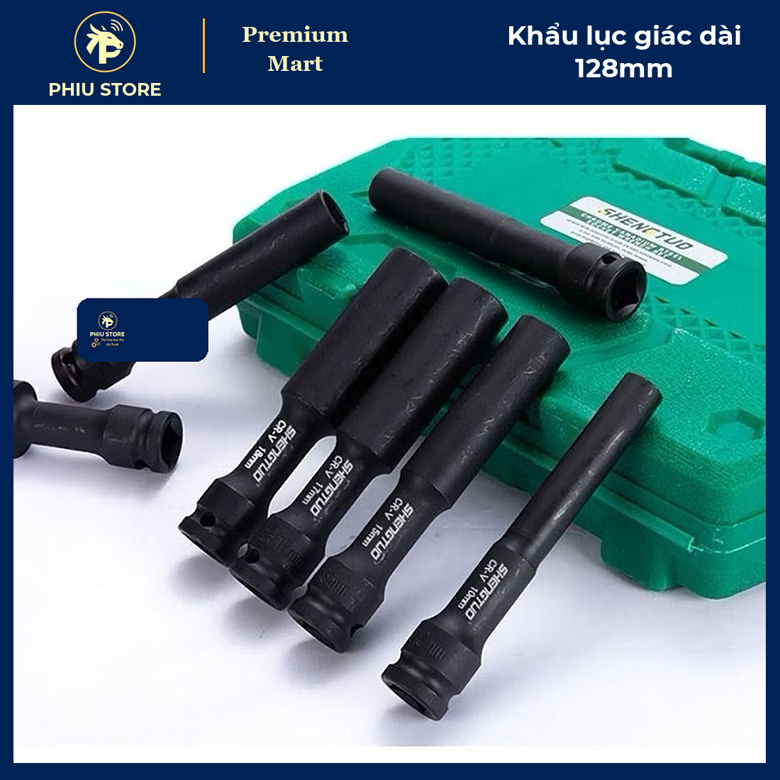 Khẩu Lục Giác Dài 128mm Đầu Vuông 1/2 Inch Thép Cr-V Đen - Cỡ 8 Đến 19mm, Dùng Máy Vặn Bulong - PHIU STORE_thumbnail_6