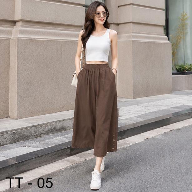 Quần dài lenin ống rộng mã lẻ 382  lưng thun Thiết Kế Thời Trang Free size 45-85kg Phong Cách Hiện Đại Thoải Mái_thumbnail_1