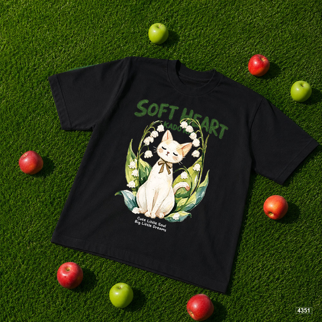 Áo thun bé trai bé gái form rộng Soft Heart Cat Kado 4351_thumbnail_5