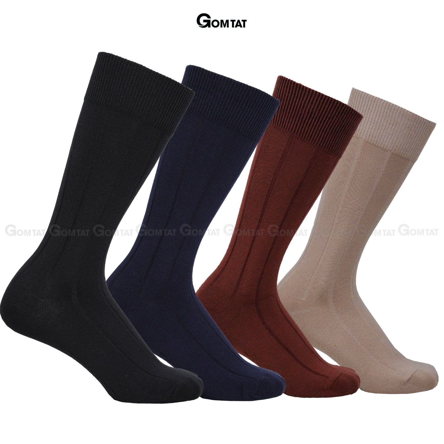 Hộp 4 đôi tất nam cao cổ GOMTAT mẫu gân chìm, chất liệu cotton thoáng mát, êm chân - STA-MIX09_thumbnail_14