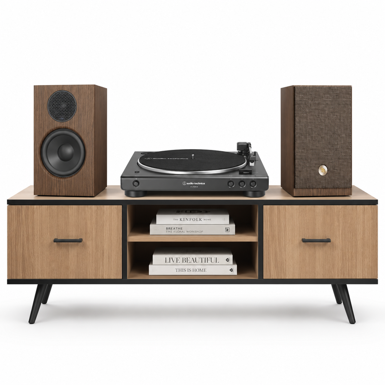 Combo Mâm Đĩa Than AUDIO-TECHNICA AT-LP60X-USB + Loa Bookshelf AUDIO PRO A28 W - AU2