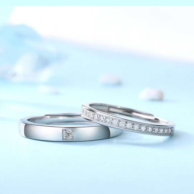 Nhẫn Đôi Song Hành Đính Kim Cương Moissanite Bạc S925 NHC022 Nhẫn Nam_thumbnail_6