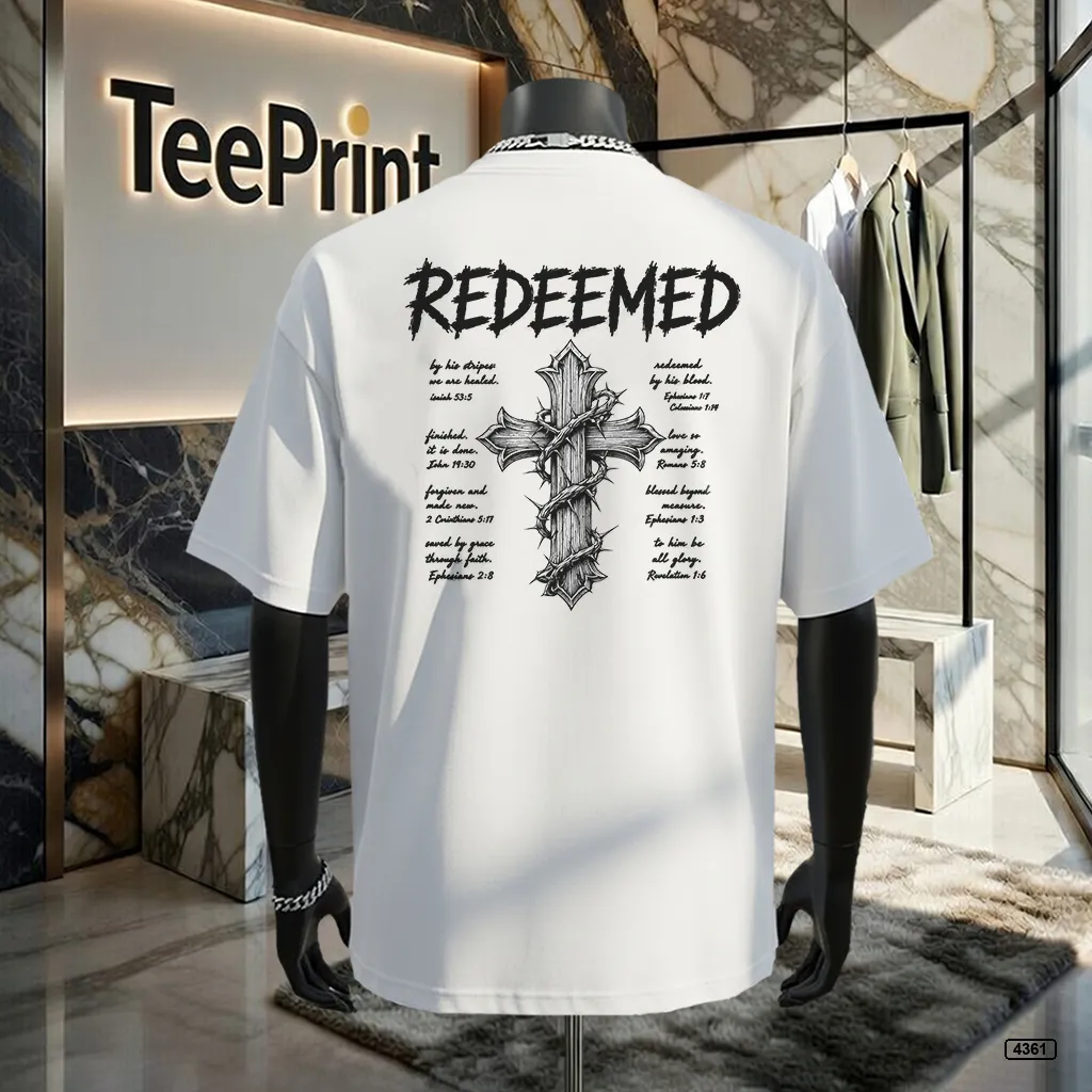 Áo thun nam form rộng Redeemed Cross Teeprint 4361_thumbnail_3