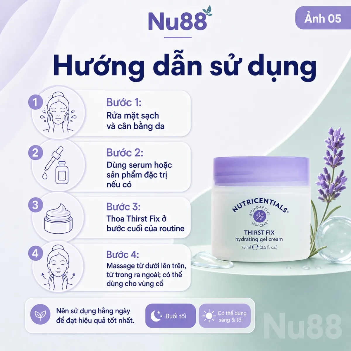 Kem Dưỡng Ẩm Ban Đêm Da Dầu/ Da Hỗn Hợp Nutricentials Thirst Fix Hydrating Gel Cream_thumbnail_6