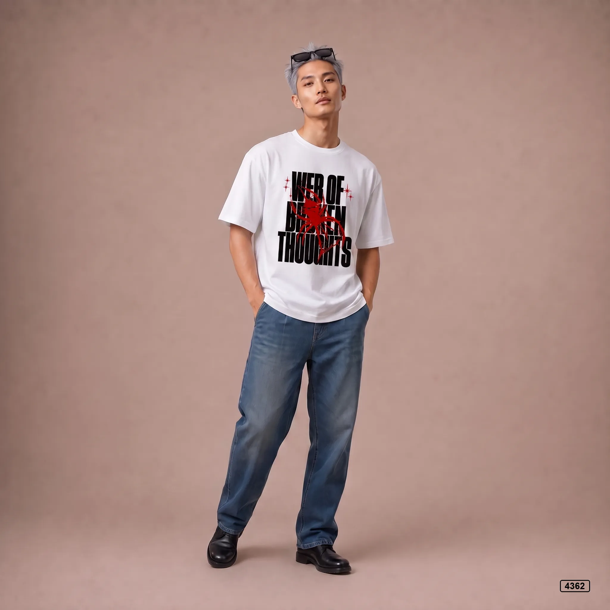 Áo thun nam form rộng Web of Broken Thoughts TeePrint 4362_thumbnail_5