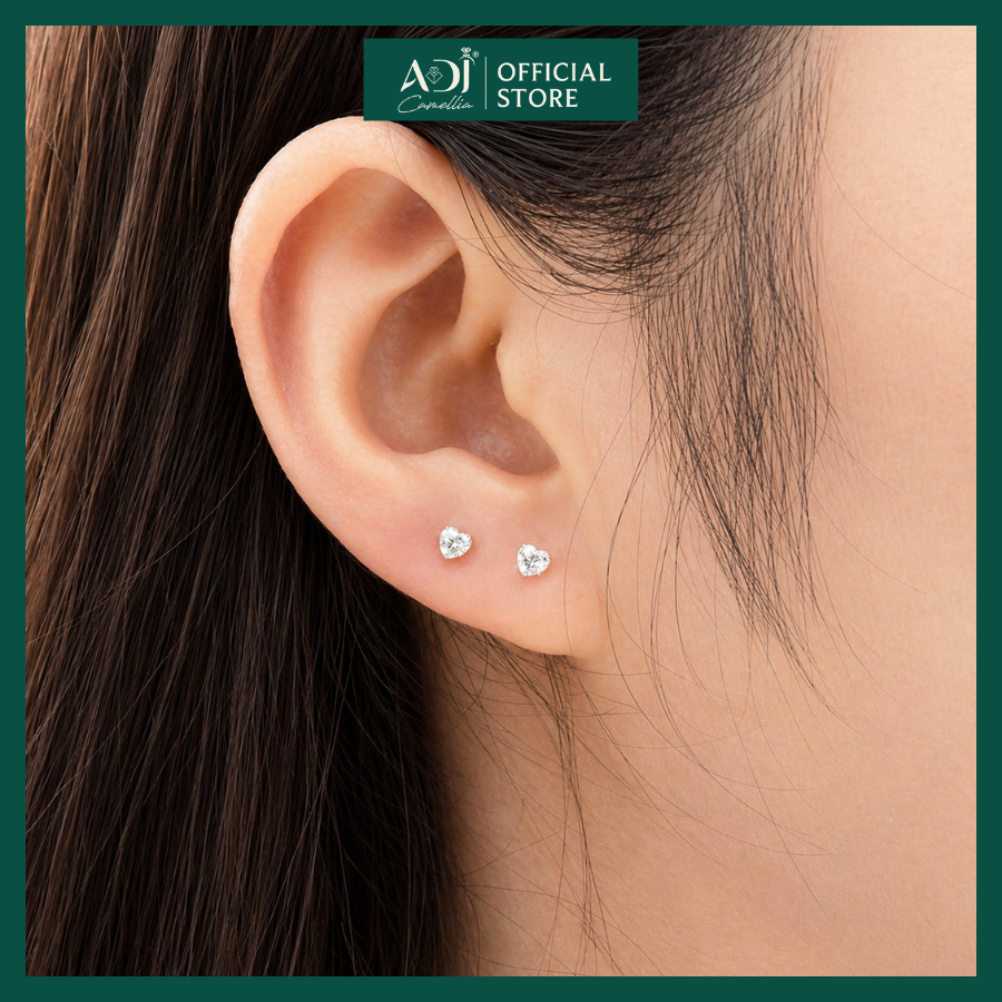 Bông Tai Bạc 925 Nữ Đính Đá CZ Hình Trái Tim, Khuyên Tai Viên Chủ Sang Trọng, Phụ Kiện Cao Cấp_thumbnail_5