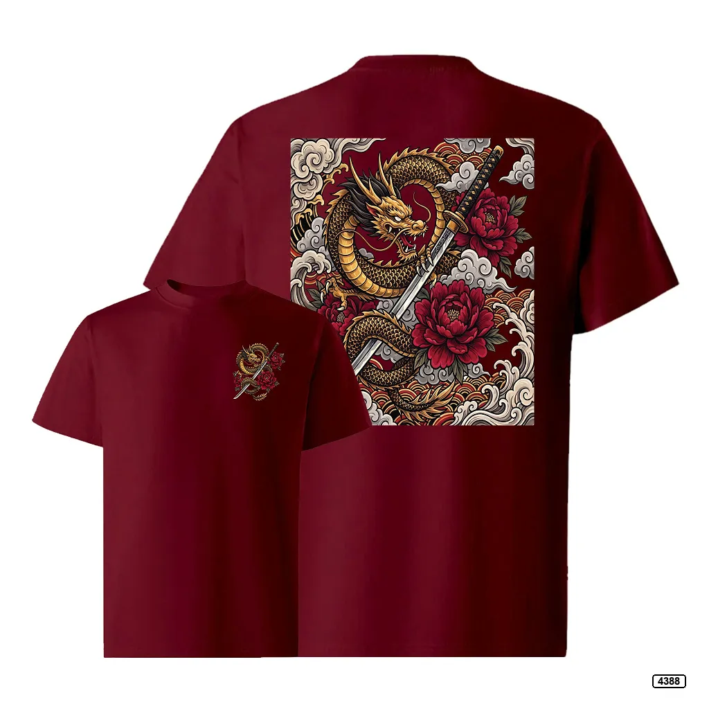 Áo thun nam dragon rose form rộng TeePrint 4388_thumbnail_19